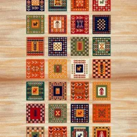 فرش ساوین ۳×۲ طرح مهر رنگ کرم (فروش فوری با تخفیف)