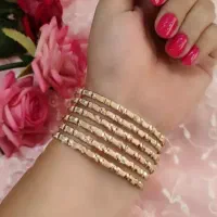 پک‌۶تایی النگوی طلا روس اصل درجه یک سایز ۴