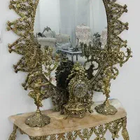 بوفه و آیینه شمعدان برنز