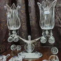 شمعدان کریستال اصل اماریس المان با پایه برنجی