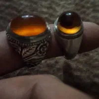 انگشتر نقره عقیق باباقوری یاقوت استار