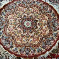 فرش دستباف دایره ۱در۱ برچسته باف زرطلا