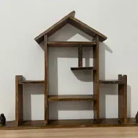شلف دیواری چوبی طرح خانه
