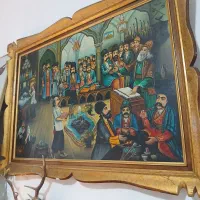 نقاشی رنگ روغن قهوه خونه ای
