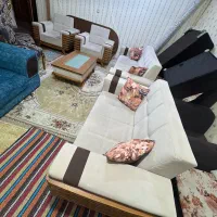 فروش فوری مبل مینیمال با جلو مبلی با چوب راش