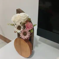 گلجای چوبی رومیزی دکوری مینیمال گلدان چوبی