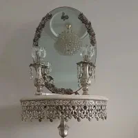 آینه شمعدان ، دو عدد شمعدان به همراه آینه، جاشمعی