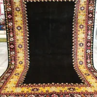 قالیچه سه متری کف ساده مشکی رنگ طبیعی
