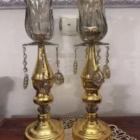 شمعدونی فلز طلایی