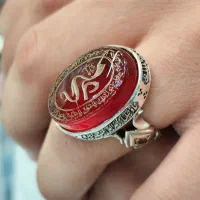 انگشتر نقره عقیق کار دست یا علی
