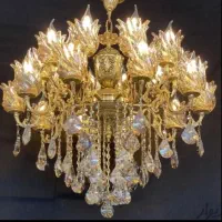 فروش لوستر برنزی شانزده شعله شاهان کارگاه کارمندان