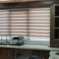 پرده زبرا اشپزخانه وپرده سفید مینی مال  ساذه