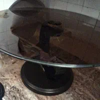 جلو مبلی شیشه و چوب