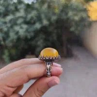 انگشتر عقیق زرد درشت