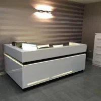 میز منشی کانتر پذیرش ال دار m9898 کتابخانه قفسه