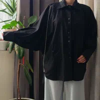 پیراهن مشکی دخترانه آستین خفاشی