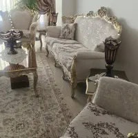 مبل ۹ نفره و ناهارخوری ۸ نفره، منبت دست و طلاکوب