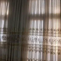 پرده کتان گلدار