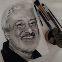 نقاشی چهره سیاه قلمم