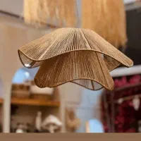 چراغ آویز رافیا و کنف