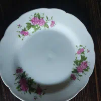 بشقاب گل قرمز قدیمی دانه ای 400