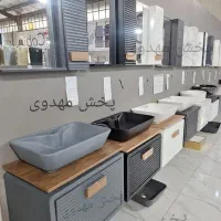 روشویی چینی کابینتی 60 در 40 طوسی مشکی کارخانه