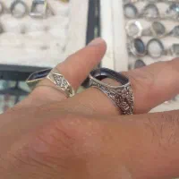 دو عدد رکاب انگشتری مردانه نقره ۹۲۵