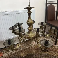 لوستر برنزی ۵ شاخه ۱۰ لامپه