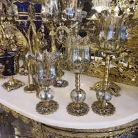 شمعدان های ۳تیکه خالص برنز اصل