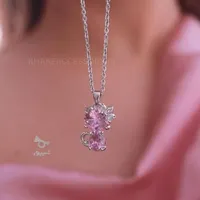 گردنبند جواهری گربه صورتی