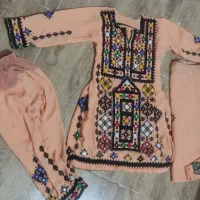 لباس بچه گانه چرخی همرا با روسری