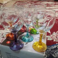جام کریستال فرانسوی پایه رنگی
