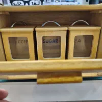 ست جای ادویه و نان چوب گردو