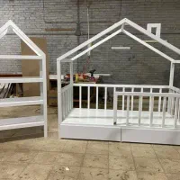 تخت نوزادی یکنفره طرح کلبه