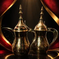 جفت دله (قوری عربی) برنجی قلمزنی مشبک کاری