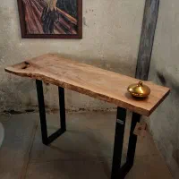 میز کنسل کافی بار قهوه خوری چوبی روستیک