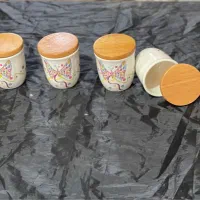 جای ادویه سرامیکی ۸ پارچه درب چوبی نوبل لایف ترکیه