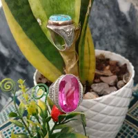 انگشرعقیق زرد،فیروزه وتوپاز