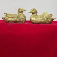 مجسمه برنز مرغابی جفت برنزی