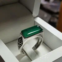 انگشتر نقره مردانه اسپرت عقیق سبز