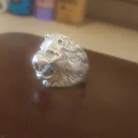 انگشتر نقره سر شیر