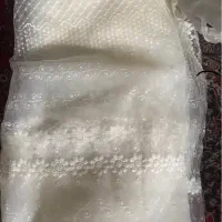 پرده توری گل دار