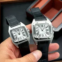 کارتیر سانتوس زنانه-مردانه باتری Cartier Santos100