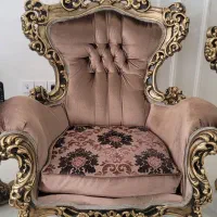 مبلمان استیل چوب راش( سیاه قلم ورق طلا )