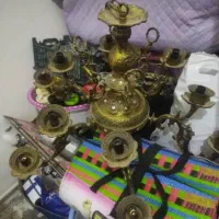 دو عدد لوستر برنزی 5شاخه 10لامپی