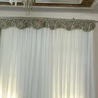 پرده پذیرایی کار ترک همراه با پرده پشت درب ورودی