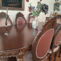 میز ناهارخوری خوری ۱۰نفره با ۲صندلی اضافه میزبان