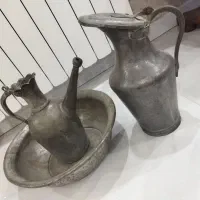 پارچ و افتابه لگن دستساز مسی قدیمی