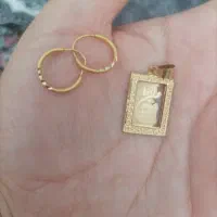 گوشواره وپلاک طلا