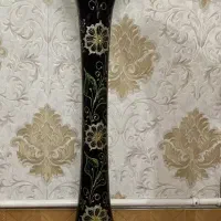 گلدان شیشه ای مشکی طلایی